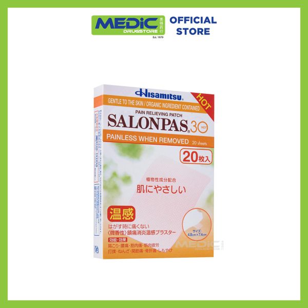 Salonpas 30 Hot Painless Removal 20 Sheets