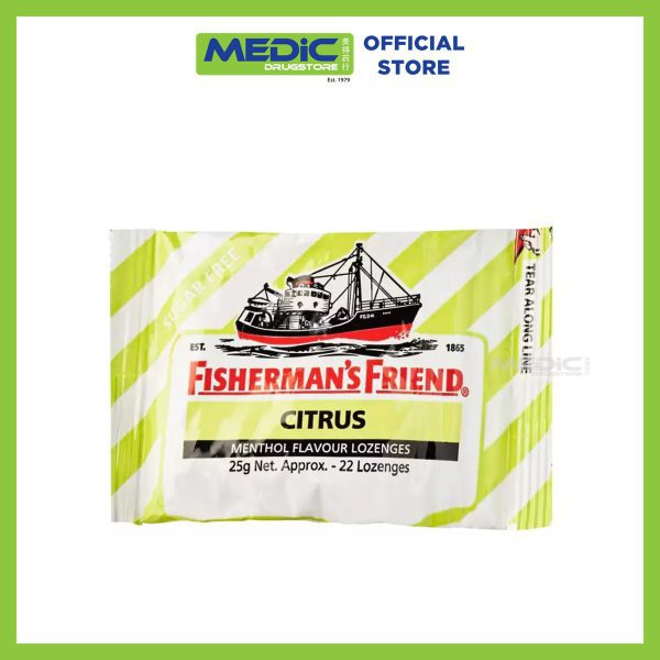 Fishermans Friend Sugar Free Citrus Menthol Flavour Lozenges 22s