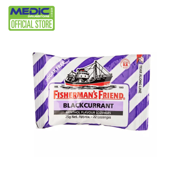 Fishermans Friend Sugar Free Blackcurrant Menthol Flavour Lozenges