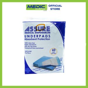 Assure Underpads 75Cm x 75Cm (30x30Inch) 60gm 10pcs