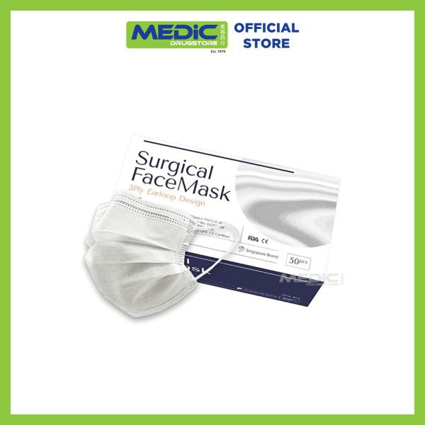 Wistech Surgical Face Mask White 50s