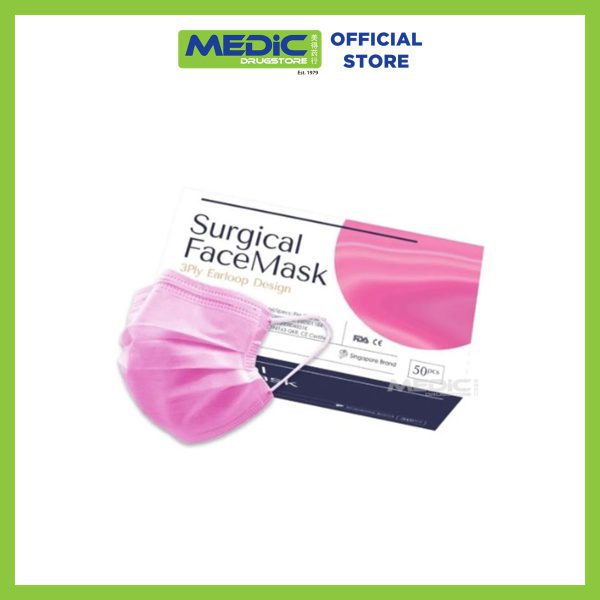 Wistech Surgical Face Mask Pink 50s