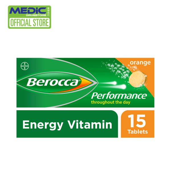 Berocca Orange Energy Vitamin Effervescent 15 Tablets