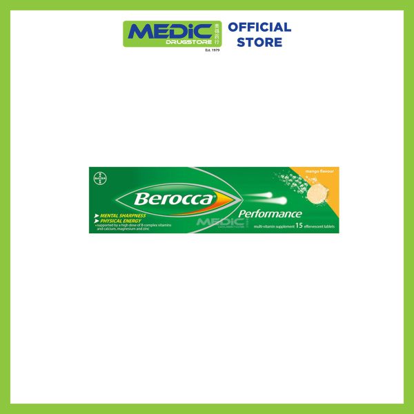 Berocca Mango Energy Vitamin Effervescent 15 Tablets