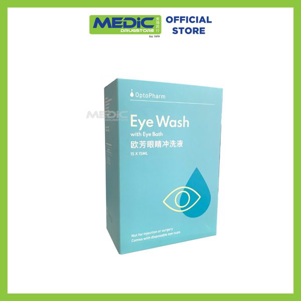 Opto Pharm Eye Wash With Eye Bath 15x15ml
