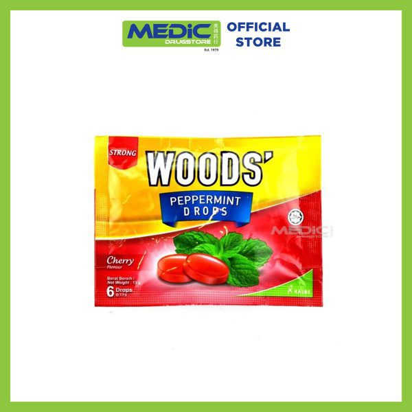 Woods Peppermint Lozenges Strong Cherry Flavour 6s