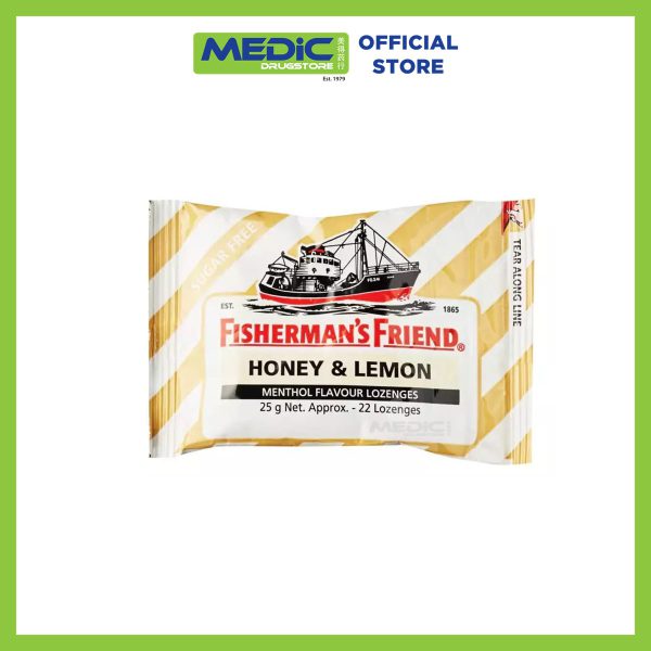 Fishermans Friend Sugar Free Honey And Lemon Menthol Flavour Lozenges 22s