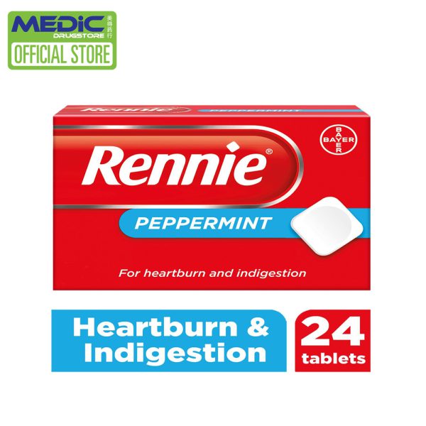 Rennie Digestive Peppermint Flavour Tablets 24s