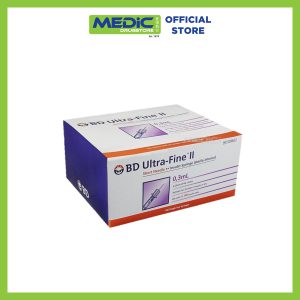BD Ultra-Fine II Short Needle Insulin Syringe 0.3mL 0.25mm (31G) x 8mm REF 328822 - Case