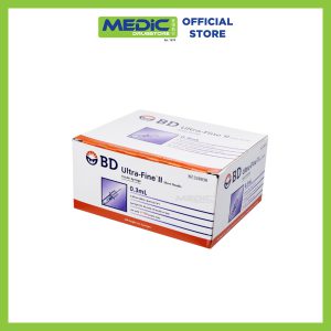 BD Ultra-Fine II Short Needle Insulin Syringe 0.3mL 0.30mm REF 328838 - Case