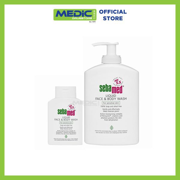 Sebamed Liquid Face & Body Wash 1000ml + 200ml Promo