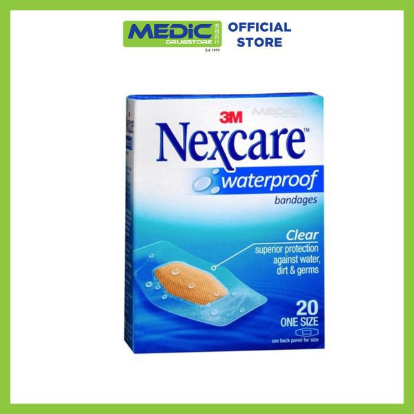 3M Nexcare Waterproof Bandages 20s