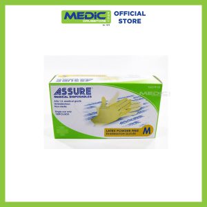 ASSURE Latex Exam Non Sterile Powder Free Gloves Size L 100Pcs/Box