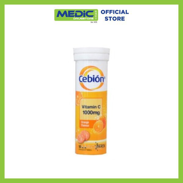 Cebion Effervescent Vitamin C Orange 1000mg Tablets 10s