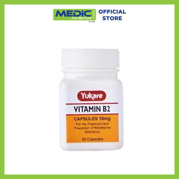 Yukare Vitamin B2 Capsules 15Mg 30s