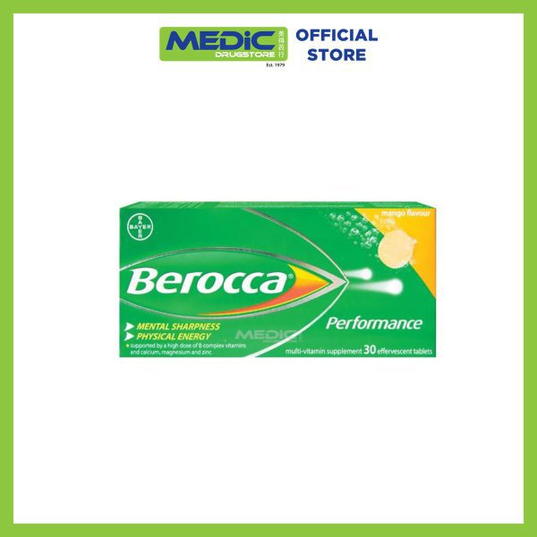 Berocca Mango Energy Vitamin Effervescent 30 Tablets