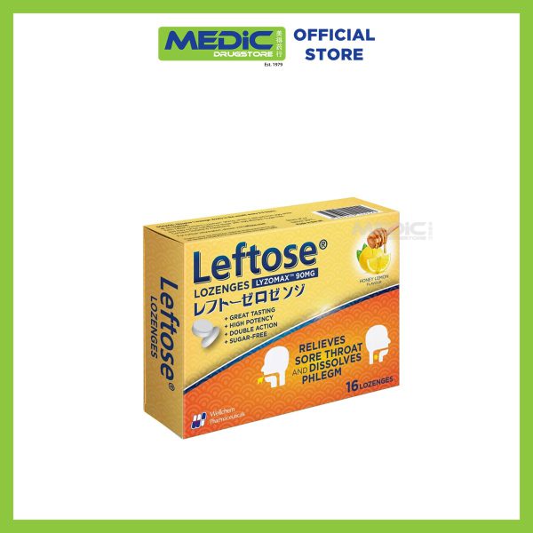 LEFTOSE Lozenges Honey Lemon Flavour 16s