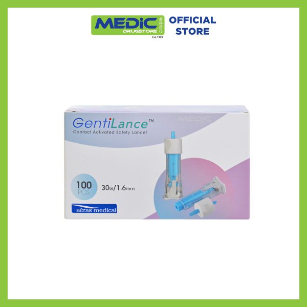 Gentilance Contact Activated Safety Lancet 30g/1.6mm 100s