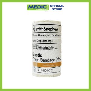 Smith and Nephew Elastic Cotton Crepe Bandage Medium Weight 7.5Cm x 4.0M (Stretched)