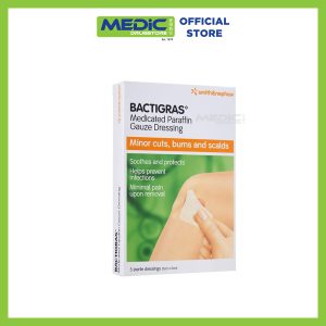 Smith and Nephew BACTIGRAS Medicated Paraffin Gauze Dressing (5Cm x 5Cm)