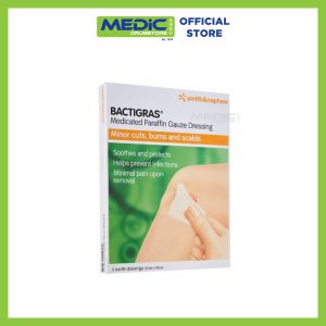 Smith and Nephew BACTIGRAS Medicated Paraffin Gauze Dressing (10Cm x 10Cm)