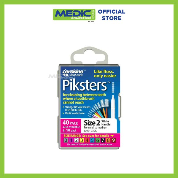 Piksters Interdental Brush Size 02 White Handle 40s