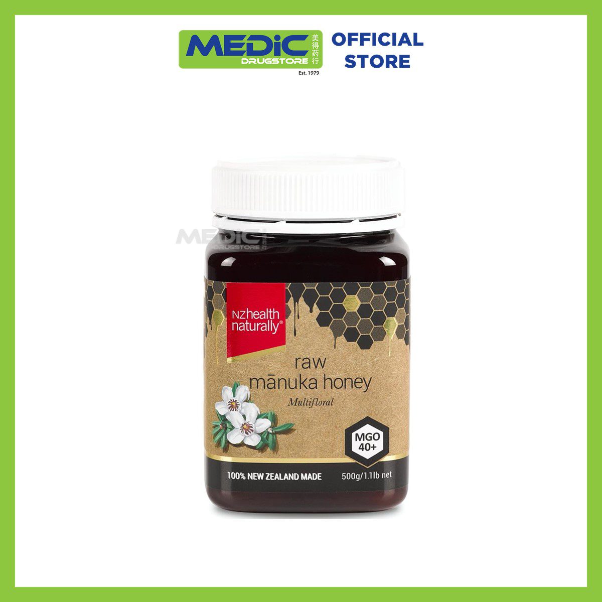 9421015062417-NZ Health Naturally Raw Mgo 40 Plus Manuka Multifloral Honey 500G NZ Health Naturally Raw Mgo 40 Plus Manuka Multifloral Honey 500G