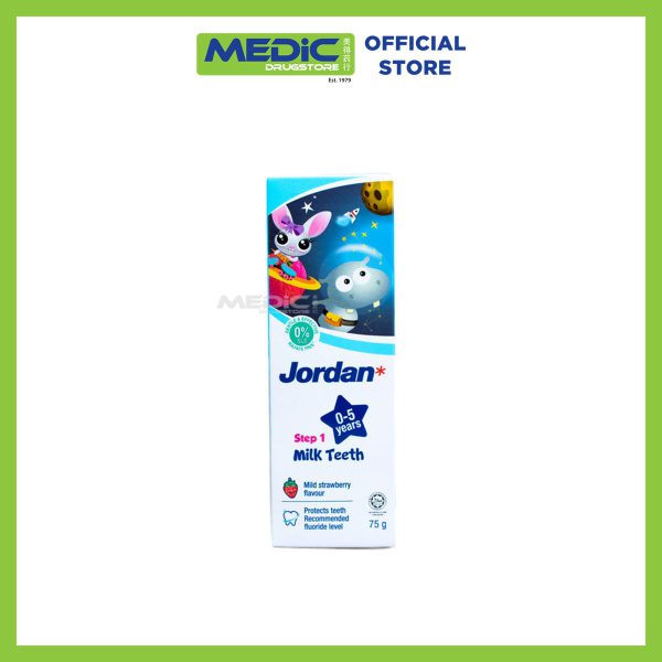 Jordan Step 1 Milk Teeth (0-5 years) Mild Strawberry Flavour Toothpaste 75G