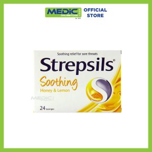 Strepsils Lozenges For Sore Throats Soothing Honey And Lemon 24s