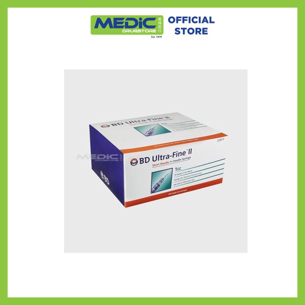 BD Ultra-Fine II Short Needle Insulin Syringe 1mL 0.30mm REF 328818 - Case