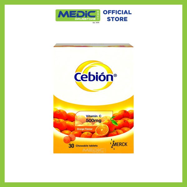 Cebion Vitamin C Chewable Tablets Orange Flavour 30s