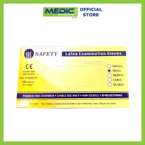 Safety Latex Powder-Free Gloves S Size 100s