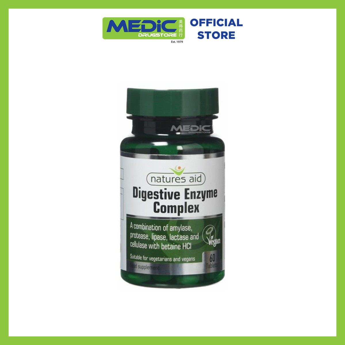 5023652251069 Natures Aid Digestive Enzyme Complex 60s - By Medic Drugstore Natures Aid Digestive Enzyme Complex 60s