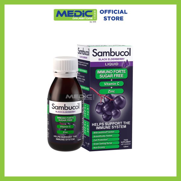 Sambucol Black Elderberry Immuno Forte Sugar Free Liquid 120 ML