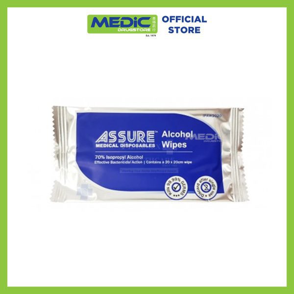 Assure 70% Alcohol Wipes 20x20cm 50S