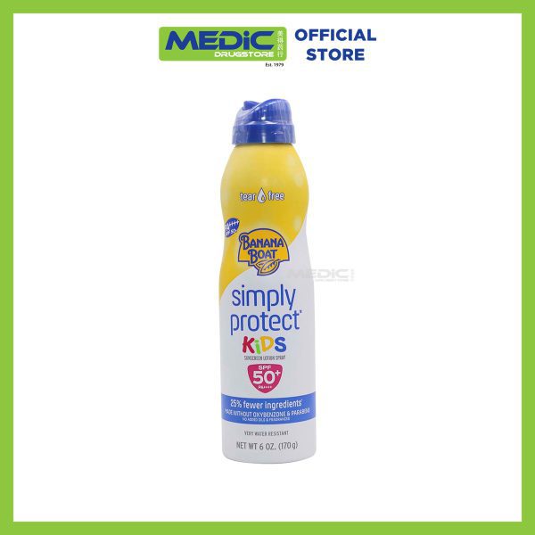 Banana Boat Simply Protect Sun Kids Screen Lotion Spray SPF50+ 170g