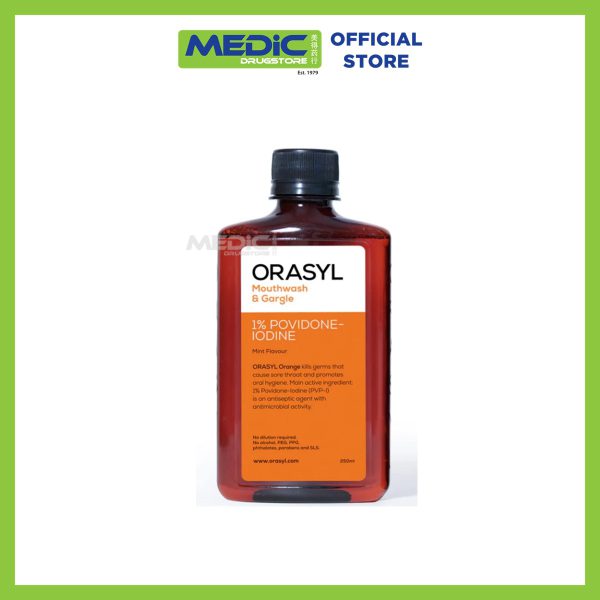 Orasyl Mouthwash & Gargle 1% Providone Iodine 250ml