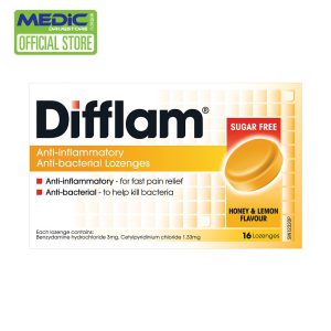 Difflam Anti inflammatory And Anti bacterial Lozenges- Honey and Lemon Flavour 16s
