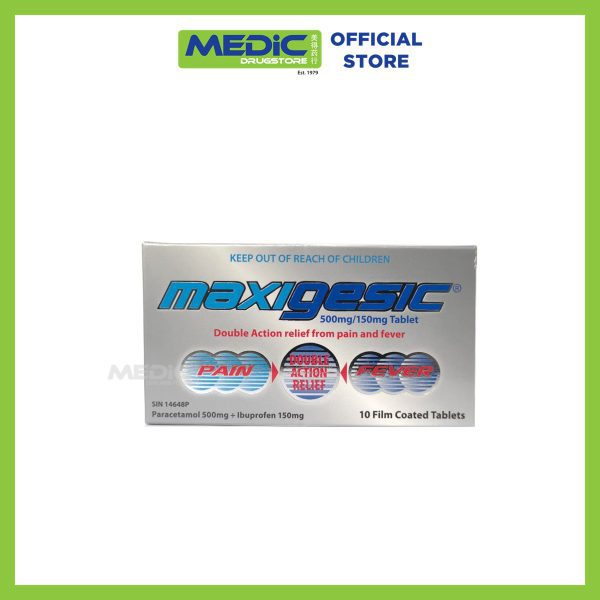 Maxigesic Paracetamol 500mg and Ibuprofen 150mg 10s