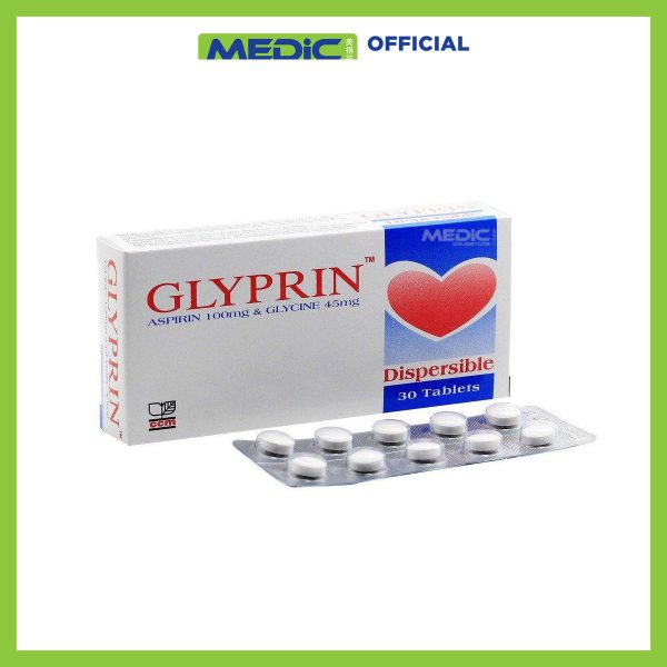 Glyprin Aspirin 100mg & Glycine 45mg 30s