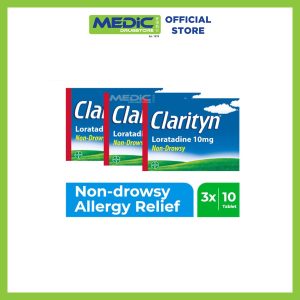 [Bundle of 3] CLARITYN Non-Drowsy Allergy Relief 24H Tablets 10s