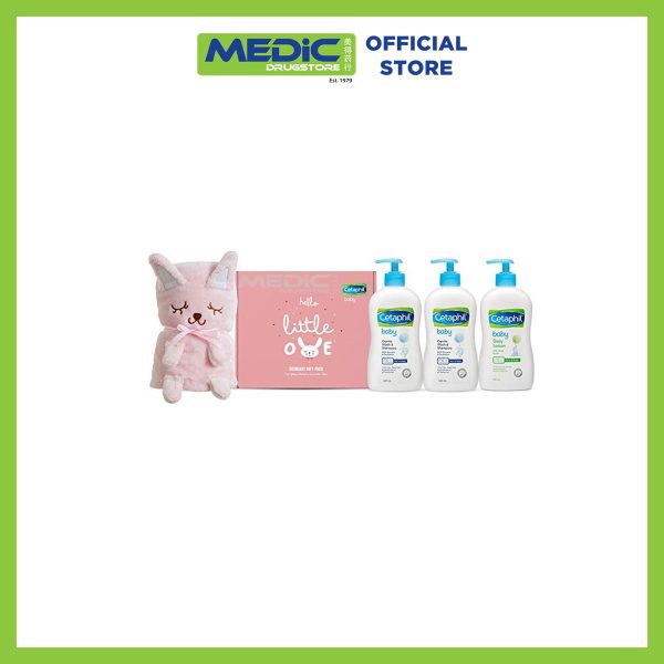 Cetaphil Baby ECOM Gift Pack Wash & Shampoo 400ml x 2 + Lotion 400ml + Rabbit Blanket