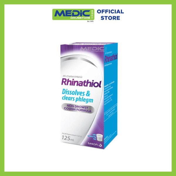 Rhinathiol Adult Cough Syrup 5% 125ml Non Drowsy